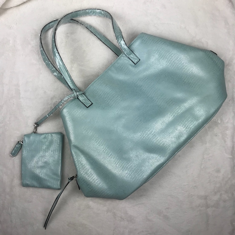 NWOT Free People Blue Vegan Leather Weekender